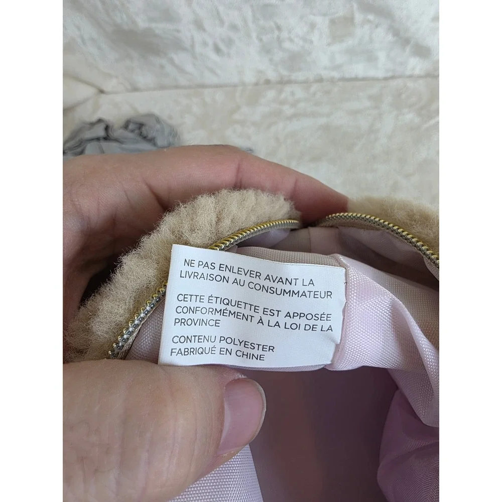 Juicy Couture Gold Metallic Faux Shearling Cosmetic Bag Toiletry Travel Case NEW